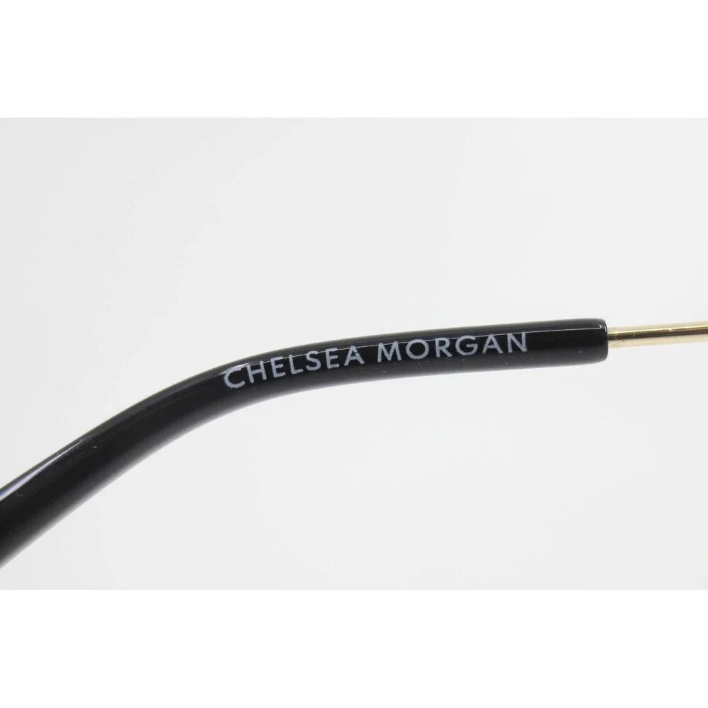 Chelsea Morgan CM 20243 Black Gold Rectangular Eyeglasses Frames 52-16-135